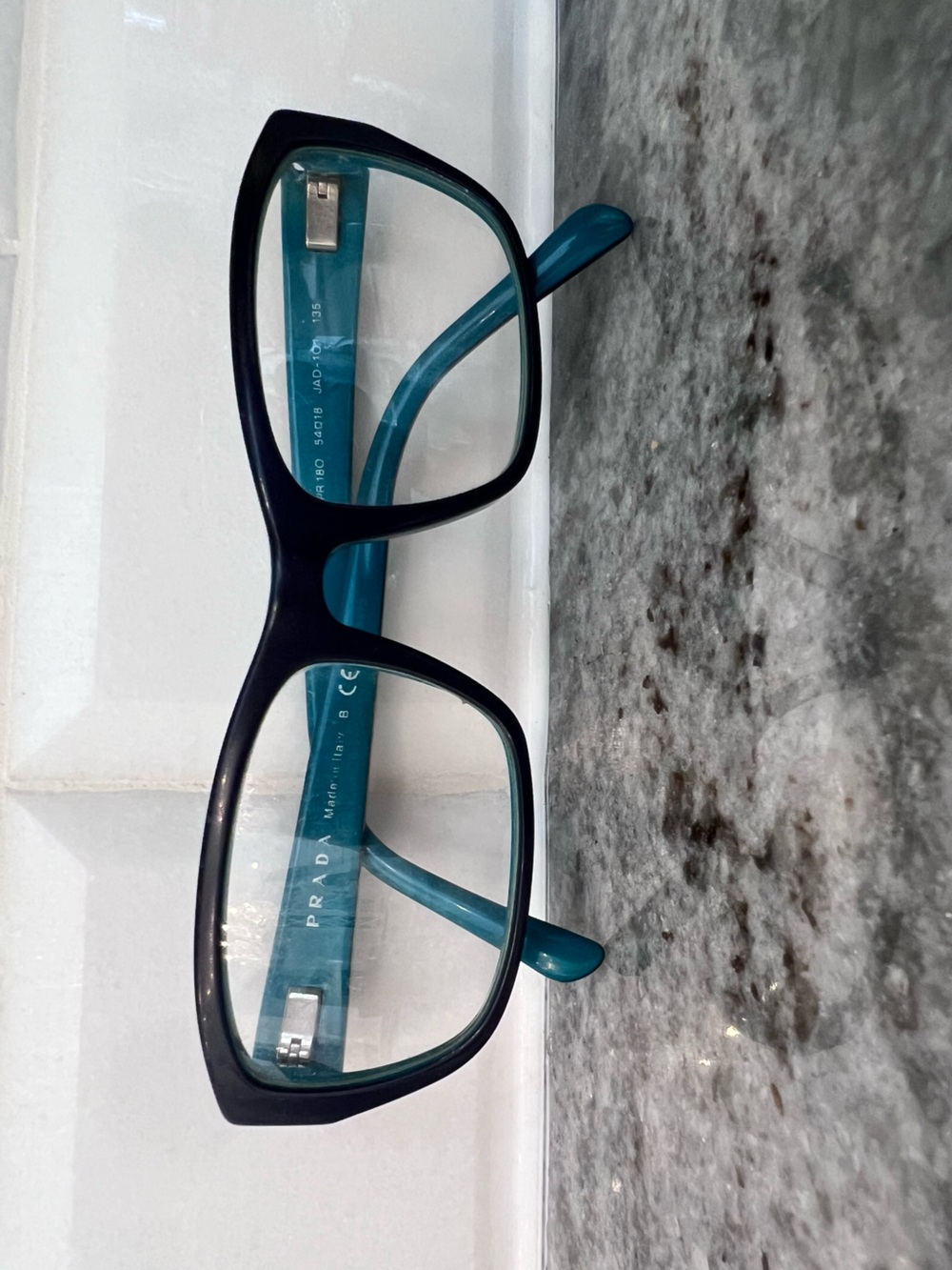Authentic Prada VPR 18O Teal Navy Blue Eyeglass Frames 54-18-135
